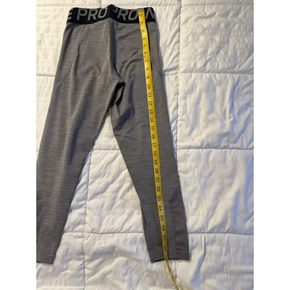 Nike Pro Gray Leggings Black Waist Band Dri-Fit Women's Small